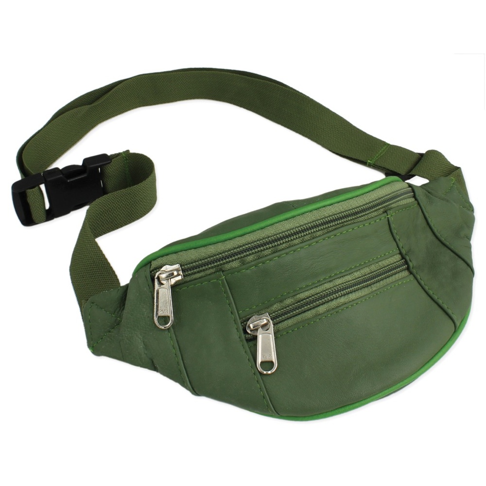 Green Leather Waist Bag